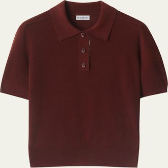 Burberry Short-Sleeve Knit Polo Shirt