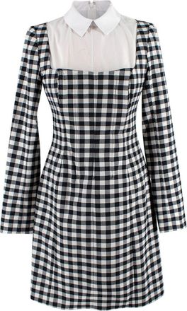 Lela Rose Black Lela Rose Gingham Stretch Cotton Dress Size XS