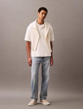 Calvin Klein Relaxed Ribbed Cotton Polo Shirt