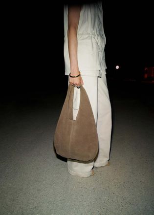 Mango Borsa tipo sacco crosta di cuoio marrone chiaro/pastello - Donna - Taglia unica - MANGO