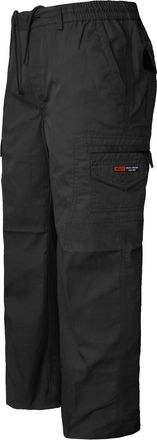 Generic MIAN Mens Premium Elasticated Waist Trousers Casual Bottoms Cargo Combat Work Rugby Formal Multi Pockets Outdoor Pants, Black, M