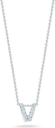 Roberto Coin 18K White Gold 0.05Ct Diamond Tiny Treasures Letter V Necklace - 001634Awchxv