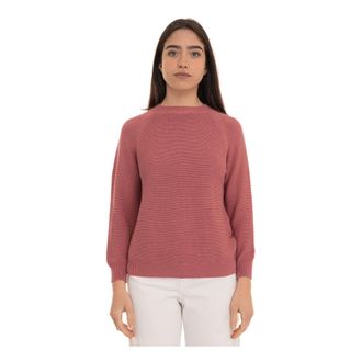 Max Mara Wkdaere Pullover - Dames - Ronde hals truien - Roze - XL - Katoen - Truien & Vesten