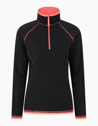 Mountain Warehouse Womens Mountain Warehouse Womens/Ladies Montana Half Zip Fleece Top - Black - Size: 16