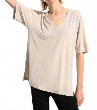 Joseph Ribkoff V-Neck Dolman Sleeve Boxy Top In Moonstone