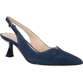 Pelle Moda Janah Slingback Pointed Toe Pump in Midnight at Nordstrom, Size 5.5