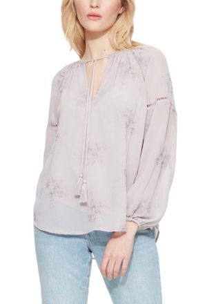 Dex Clothing Embroidered Mauve Blouse In Beige