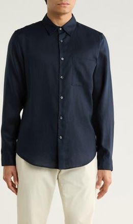 Theory Irving Linen Button-Up Shirt in Baltic at Nordstrom Rack, Size Xx-Large