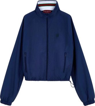 Gucci Jassen, Dames, Blauw, L, L/S Zip Sweatshirt