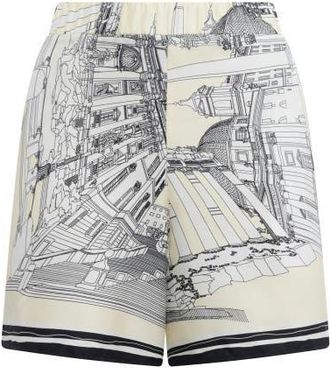 C&acirc;llas Milano JUVIA Rome print shorts in White at Nordstrom, Size 0