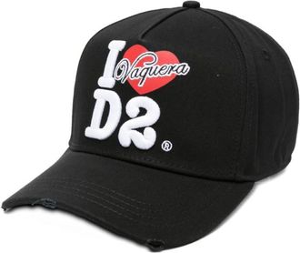 Dsquared2 Black Distressed Logo Baseball Hat