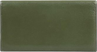 Herm&egrave;s Green Leather Long Bill Wallet (Bi-Fold) (Pre-Owned)