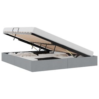 vidaXL Cama Con Almacenamiento Gris Claro 193 X 203 Cm Tela Vidaxl