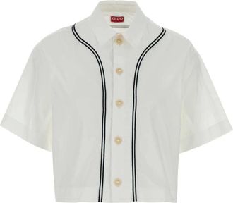 Kenzo Dames, Blouses & Shirts, Wit, Maat: XS Katoen
