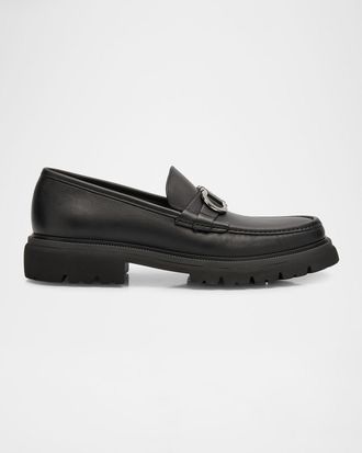 Ferragamo Men & apos;s Cocoon Gancini Leather Penny Loafers