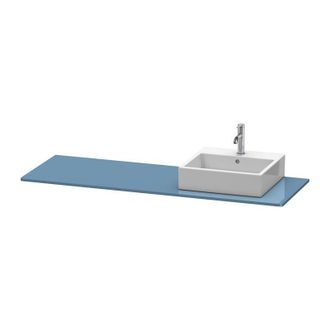 Duravit Consola Duravit Xsquare 060h, 1600x 550 Mm, 1 Recorte A La Derecha, Color (frente/cuerpo): Laca De Alto Brillo Stone Blue - Xs060hr4747
