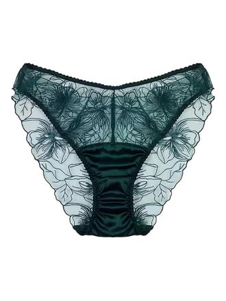 Fleur Of England Eva floral-lace briefs - Green