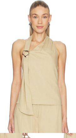 Line & Dot Lelio Top In Tan