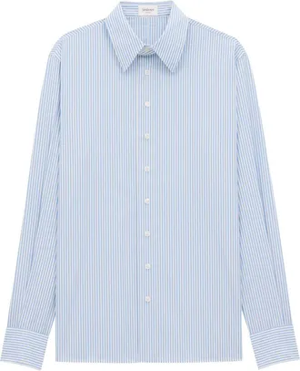 Saint Laurent Mens Striped Oxford Cotton Shirt