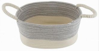 Trade Shop Trade Shop - Cesto Porta Biancheria Oggetti Corda Intrecciata Ovale Manici 35x25x16 Cm 10679