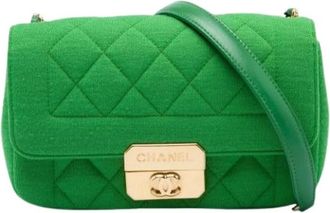Chanel Pre-owned Vintage Crossbody Bag - Dames - Vintage Schoudertas - Groen - ONE Size - Katoen - Vintage