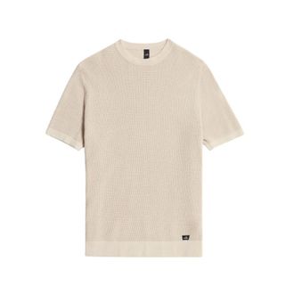 Wahts Round-neck Knitwear, female, Beige, Size: 2XL Whats Knitted T-shirt
