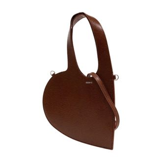 Coperni Heart-Shaped Leather Shoulder Bag - Brown