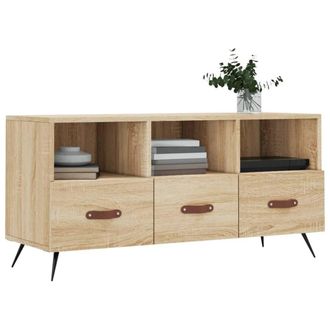 Berkfield Home TV Cabinet Sonoma Oak 102x36x50 cm Engineered Wood in Light Tan | Size: 102 x 36 x 50 cm
