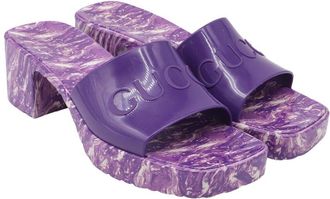 Gucci Womens Rubber Logo Slide (Authentic Pre-Loved)
