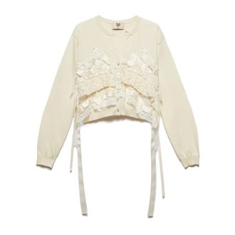Aniye By Truien & Vesten, Dames, Beige, M, Fairy Milk Cardigan