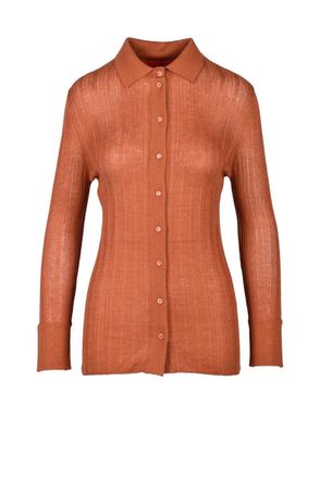 Wild Cashmere Ribbed Cardigan - Cognac
