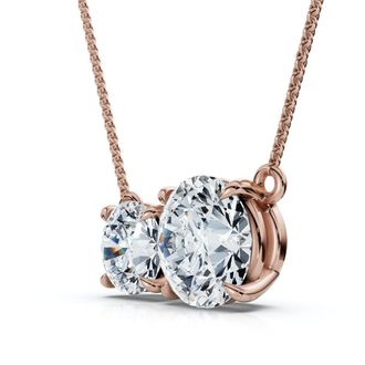Pompeii3 1 1/2Ct Rounds Toi et Moi Diamond Pendant 14k Gold or Pt Lab Grown Size: 1/3 Wide