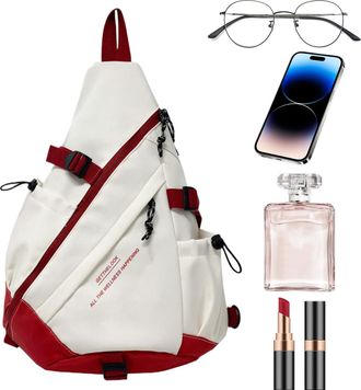 Generic Chest Pack Sling Bag - Multi-Pocket Large Capacity, Adjustable Strap Bag, Casual Lightweight Design, Travel School Sports Organizer | For Daily Commut