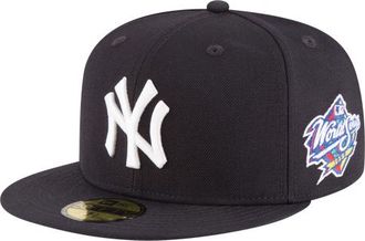 New Era Mens New York Yankees Yankees 59Fifty World Series Side Patch Cap - - Navy / White Size 7 1/2