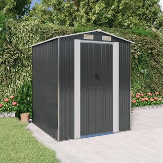 Berkfield Home Garden Shed Anthracite 192x191x223 cm Galvanised Steel in Black | Size: 192 x 191 x 223 cm