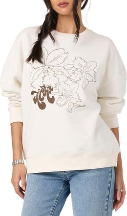 O'Neill Ariah Hawaii Graphic Oversized Sweatshirt in Tofu at Nordstrom, Size Xx-Large