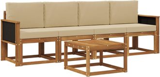 vidaXL Conjunto De Sof&aacute;s De Exterior 4 Uds. Natural Vidaxl