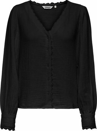 Only Blouse met V-hals en geborduurd detail