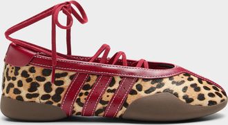 adidas Womens Leopard pony hair leather Taekwondo Mei ballet-sneakers Women
