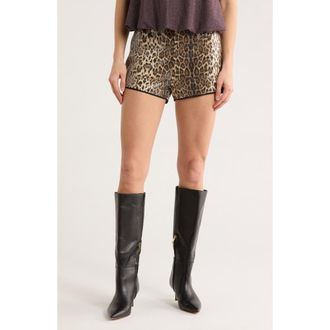 Le Lis Blanc Deux Leopard Sequin Micro Shorts in Taupe-Brown at Nordstrom Rack, Size X-Small