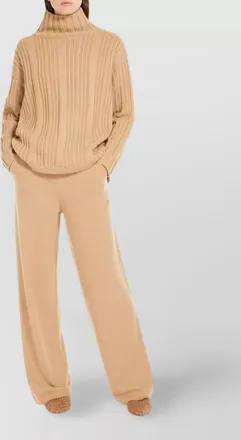 Max Mara cashmere wool oversized ribbed turtleneck sweater