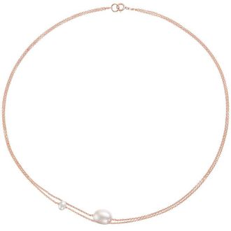 Lily & Roo Rose Gold Layered Large and Small Pearl Choker