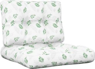 vidaXL Cojines para palets 2 unidades tela estampado de hojas Vidaxl
