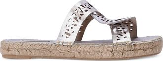 Karl Lagerfeld Souk Interlock espadrille slides - women - Leather - 41 - Silver