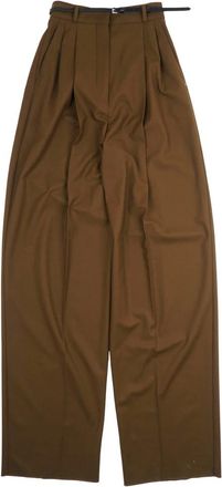 Max Mara Wide Trousers, female, Brown, Size: 3XS Wide Trousers