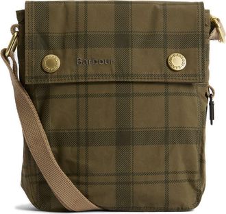 Barbour Transport Tartan Crossbody Bag in Dusky Green Tartan at Nordstrom