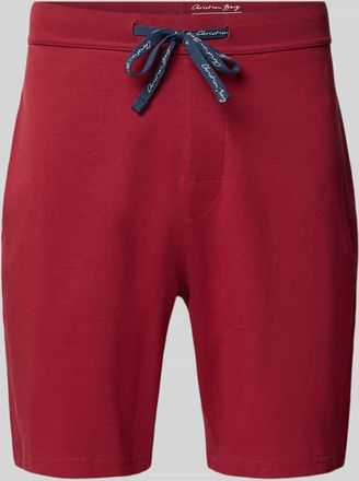 Christian Berg Regular Fit Sweatshorts mit Tunnelzug in Dunkelrot, Größe XXL