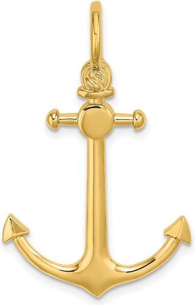 Diamond2Deal 10k Yellow Gold 3-D Small Anchor Shackle Bail Charm