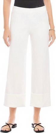 Fifteen Twenty Regina Cuff Crop Wide Leg Pant In Off White