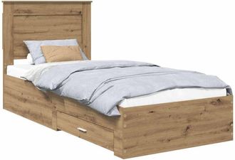 vidaXL Estructura De Cama Con Caj&oacute;n Con Cabecera Madera Contrachapada Vidaxl